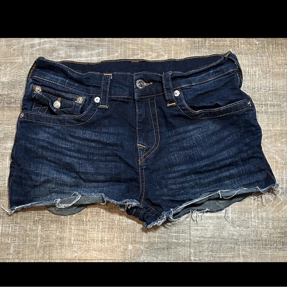 True Religion Dark Blue Jean Shorts